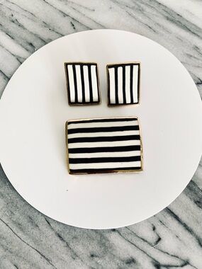 Hand crafted brooch and earrings set